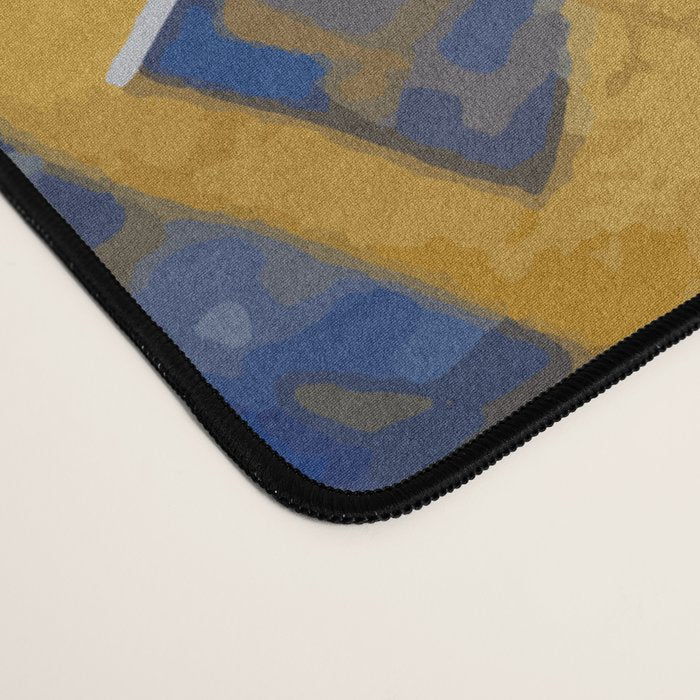 Geometric Blue and Gold Klimt Cat Desk Mat Gallery Image 4
