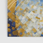 Geometric Blue and Gold Klimt Cat Poster Gallery Image 3