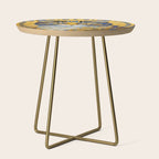Geometric Blue and Gold Klimt Cat Side Table Gallery Image 1