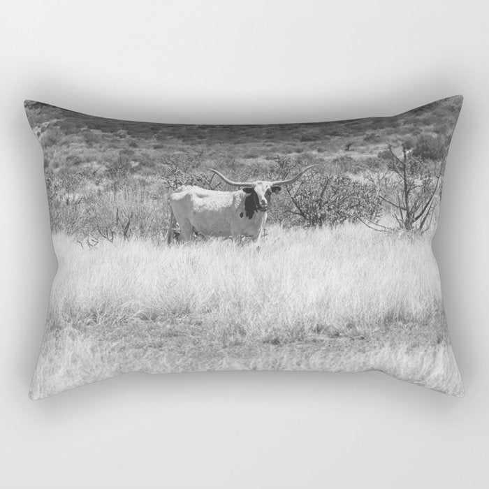 West Texas Longhorn Photography Rectangular Pillow Gallery Image 1
