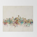seattle skyline Throw Blanket Gallery Image 2