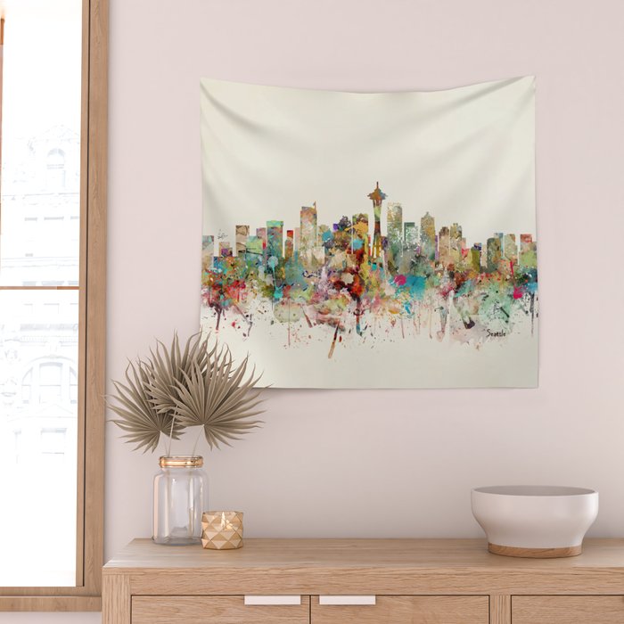 seattle skyline Wall Tapestry Gallery Image 2