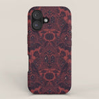 Gothic Halloween Damask - Red black and white  iPhone Case Gallery Image 1