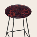 Gothic Halloween Damask - Red black and white  Stool Gallery Image 2
