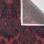 Gothic Halloween Damask - Red black and white  Wall Tapestry Gallery Image 3