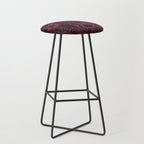 Gothic Halloween Damask - Red black and white  Stool Gallery Image 1