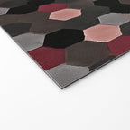Hexagon Pattern In Gray and Burgundy Autumn Colors Welcome Mat Gallery Image 2