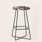 Hexagon Pattern In Gray and Burgundy Autumn Colors Stool Gallery Image 1