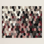 Hexagon Pattern In Gray and Burgundy Autumn Colors Jigsaw Puzzle Gallery Image 1