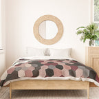 Hexagon Pattern In Gray and Burgundy Autumn Colors Duvet Cover Gallery Image 3