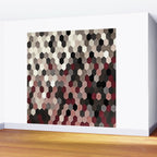 Hexagon Pattern In Gray and Burgundy Autumn Colors Wall Mural Gallery Image 2
