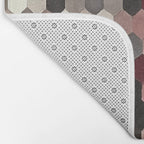 Hexagon Pattern In Gray and Burgundy Autumn Colors Bath Mat Gallery Image 2