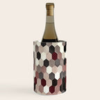 Hexagon Pattern In Gray and Burgundy Autumn Colors Wine Chiller Gallery Image 2