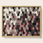 Hexagon Pattern In Gray and Burgundy Autumn Colors Serving Tray Gallery Image 1