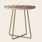 Hexagon Pattern In Gray and Burgundy Autumn Colors Side Table Gallery Image 1