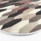 Hexagon Pattern In Gray and Burgundy Autumn Colors Bath Mat Gallery Image 3