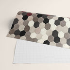 Hexagon Pattern In Gray and Burgundy Autumn Colors Wrapping Paper Gallery Image 2