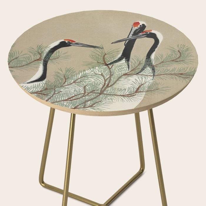 Japanese Tapestries, Japan Prints: Cranes from Momoyogusa by Kamisaka Sekka Side Table Gallery Image 2