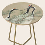 Japanese Tapestries, Japan Prints: Cranes from Momoyogusa by Kamisaka Sekka Side Table Gallery Image 2