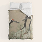 Japanese Tapestries, Japan Prints: Cranes from Momoyogusa by Kamisaka Sekka Comforter Gallery Image 6