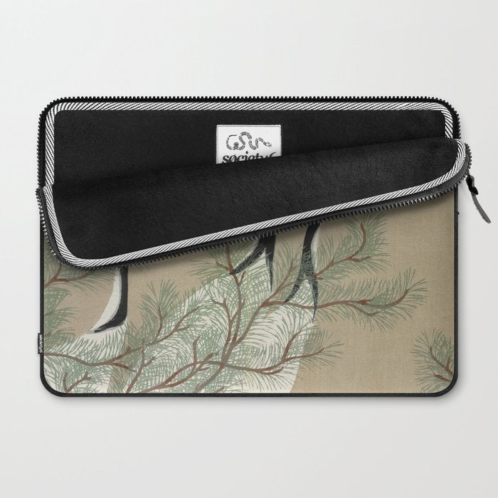 Japanese Tapestries, Japan Prints: Cranes from Momoyogusa by Kamisaka Sekka Laptop Sleeve Gallery Image 2