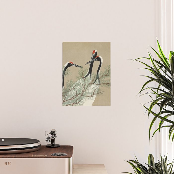 Japanese Tapestries, Japan Prints: Cranes from Momoyogusa by Kamisaka Sekka Poster Gallery Image 2