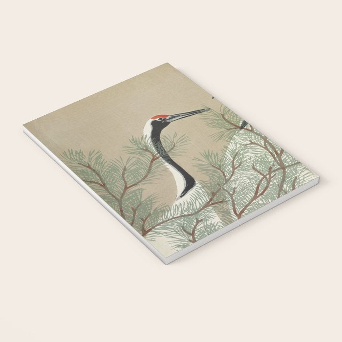 Japanese Tapestries, Japan Prints: Cranes from Momoyogusa by Kamisaka Sekka Notebook Gallery Image 3