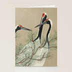 Japanese Tapestries, Japan Prints: Cranes from Momoyogusa by Kamisaka Sekka Stationery Card Gallery Image 2