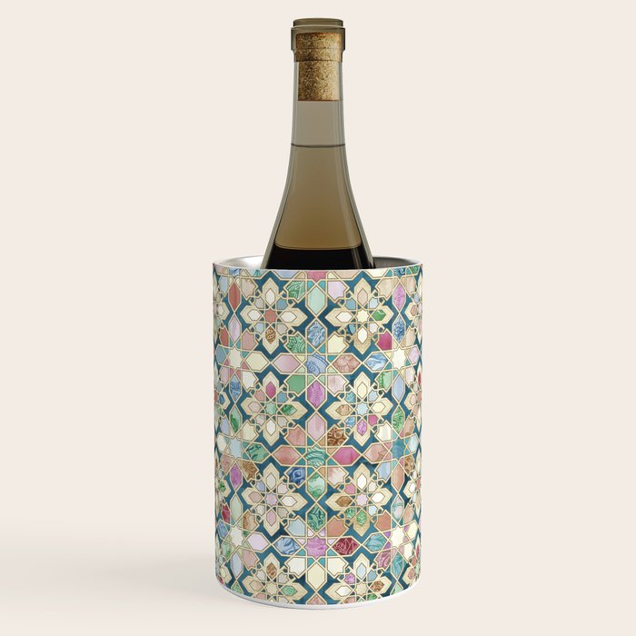 Muted Moroccan Mosaic Tiles Wine Chiller Gallery Image 1