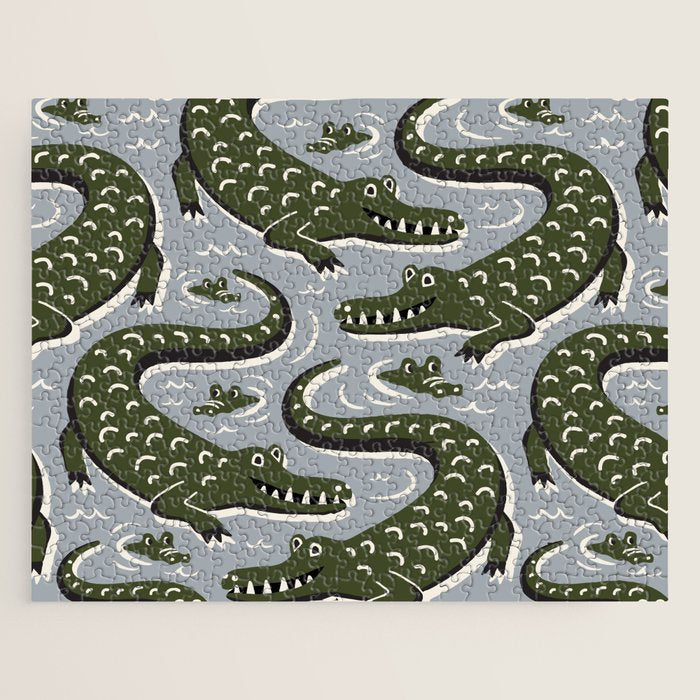 Alligator - Down In The Bayou - Grey Jigsaw Puzzle Gallery Image 1