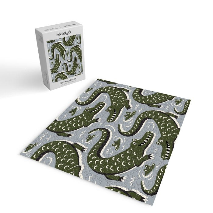 Alligator - Down In The Bayou - Grey Jigsaw Puzzle Gallery Image 2