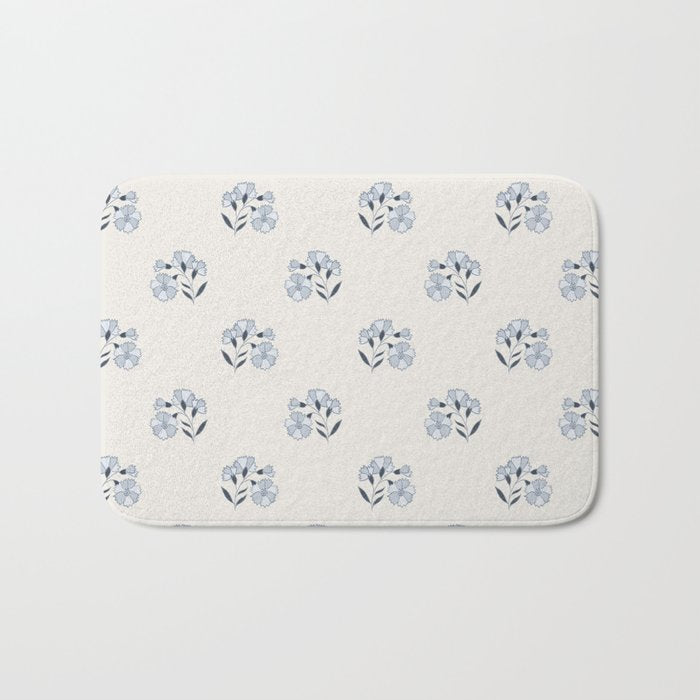Floral Block Print Bath Mat Gallery Image 1
