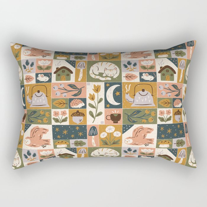 Repose - Cozy Patchwork Rectangular Pillow Gallery Image 2