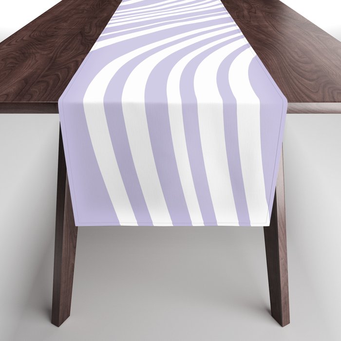 Wavy Stripes XXVIII - Lilac Purple Table Runner Gallery Image 1