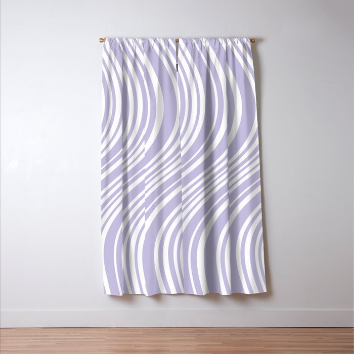 Wavy Stripes XXVIII - Lilac Purple Window Curtain Gallery Image 3