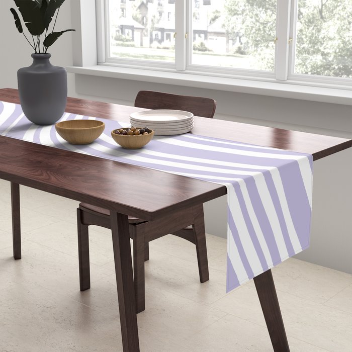Wavy Stripes XXVIII - Lilac Purple Table Runner Gallery Image 2