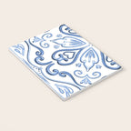 Blue and White Elegant Tiled Pattern Notebook Gallery Image 3