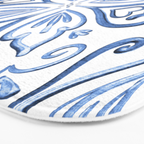 Blue and White Elegant Tiled Pattern Bath Mat Gallery Image 3