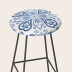 Blue and White Elegant Tiled Pattern Stool Gallery Image 2