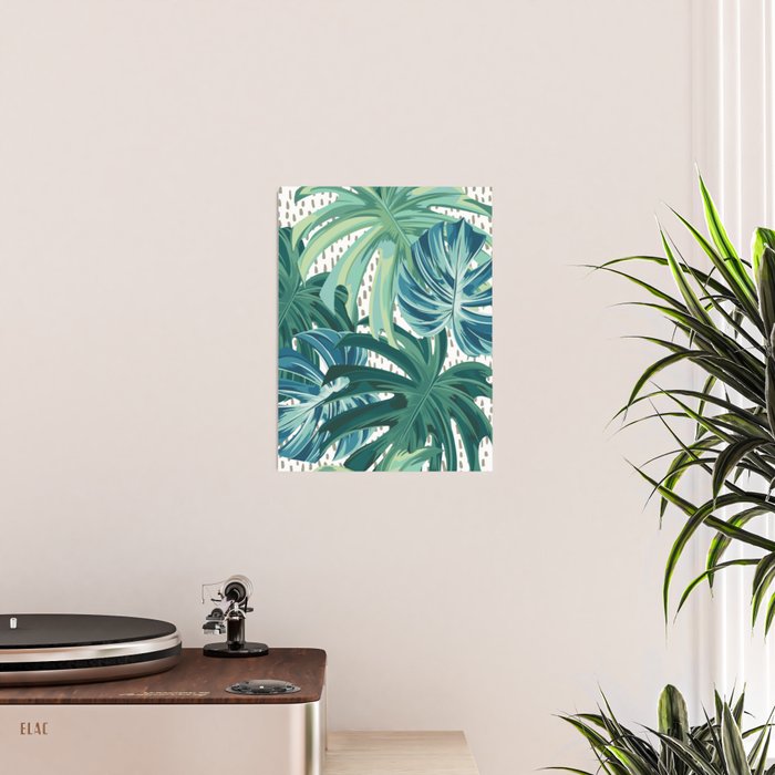 Tropical Palms, Green and Blue, Abstract Poster Gallery Image 2
