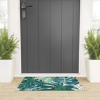 Tropical Palms, Green and Blue, Abstract Welcome Mat Gallery Image 3