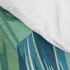 Tropical Palms, Green and Blue, Abstract Comforter Gallery Image 4