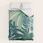 Tropical Palms, Green and Blue, Abstract Duvet Cover Gallery Image 6