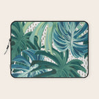 Tropical Palms, Green and Blue, Abstract Laptop Sleeve Gallery Image 1