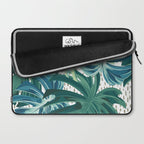 Tropical Palms, Green and Blue, Abstract Laptop Sleeve Gallery Image 2