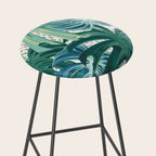 Tropical Palms, Green and Blue, Abstract Stool Gallery Image 2