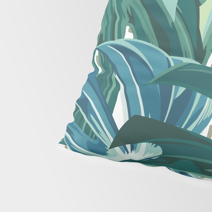 Tropical Palms, Green and Blue, Abstract Pillow Sham Gallery Image 4