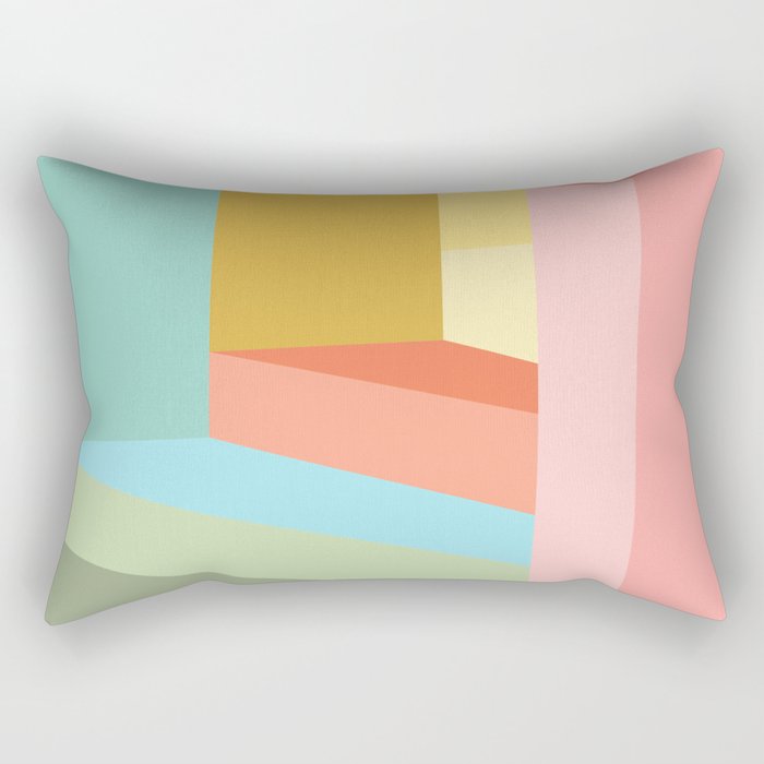 Abstract Geometry Steps in Beachy Pastels Rectangular Pillow Gallery Image 2