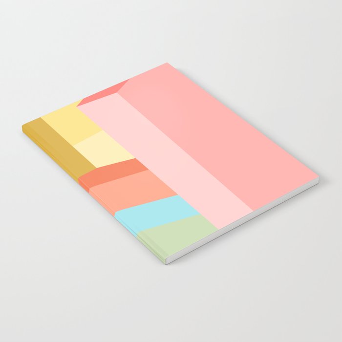 Abstract Geometry Steps in Beachy Pastels Notebook Gallery Image 1