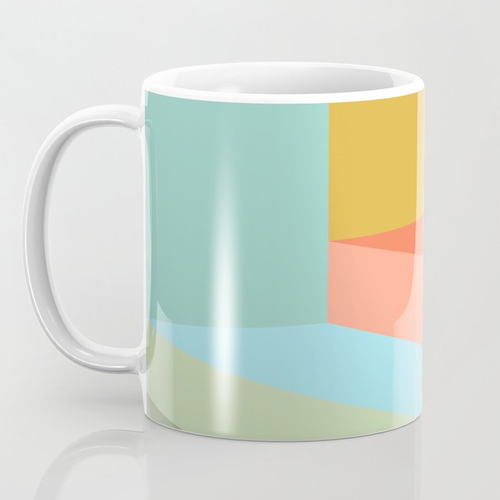 Abstract Geometry Steps in Beachy Pastels Coffee Mug Gallery Image 3